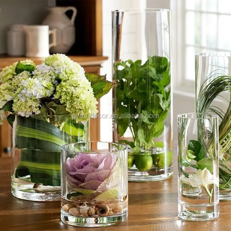 Cheap Glass Flower Vase Clear Cylinder Wedding Vases For Wholesale