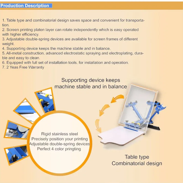 4 color offset printing machine 4 Station Manual Silk Screening Screenprint Press Screen Printing Machine