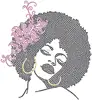 Hot-Fix Technic Lead Free Crystal Stone Custom Fashion Afro Girl Rhinestone Heat Transfers Design With Flower T-shirt
