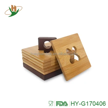 Custom Coasters Bamboo For Drinks With Holders Square 7 Custom Coasters Bamboo For Drinks With Holders Square 7 Piece Set