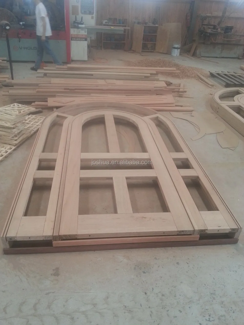 Rustikale Massivholz Runde Äußere Eingangstür Wohn-eingangstür Mit