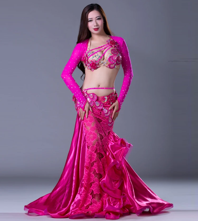 Qc2795 Wuchieal Professional Lace Satin And Spandex Ladies Belly Dance