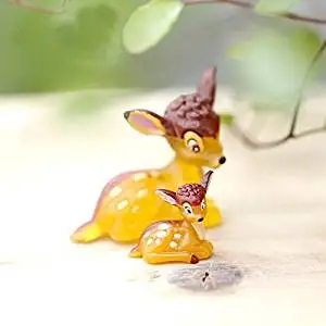 4 pcs Miniature Cute Deer Figurine Fairy Garden Deer Doe and Fawn Terrarium Accessory