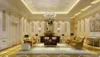 Royal Golden and White Classic French Style Living Room Whole Set Interior Design