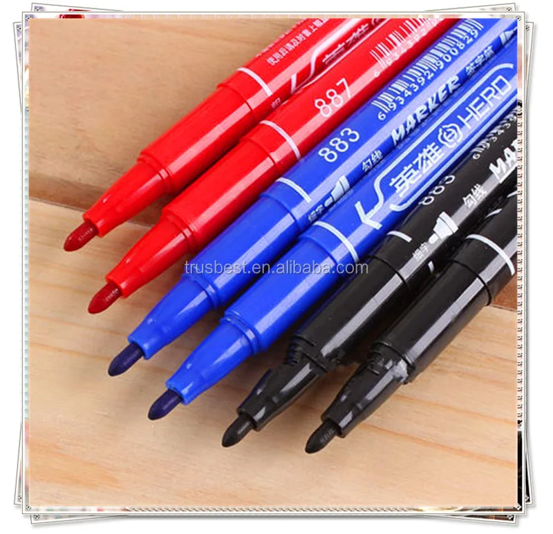 Double Heads Marker Pen For Laminated Paper Leather Marker Pen Buy
