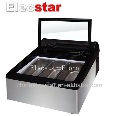 Table Top Ice Cream Freezer Illuminated By Efficient Led Light Table Top Ice Cream Freezer Illuminated By Efficient Led Light Countertop Scooping Cabinet Product
