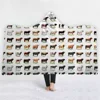 Yutong Old Look Cartoon Hunters Horse Deer Cow Dragon Dinosaur Flannel Hooded Blanket Wearable Throw Wrap Robe