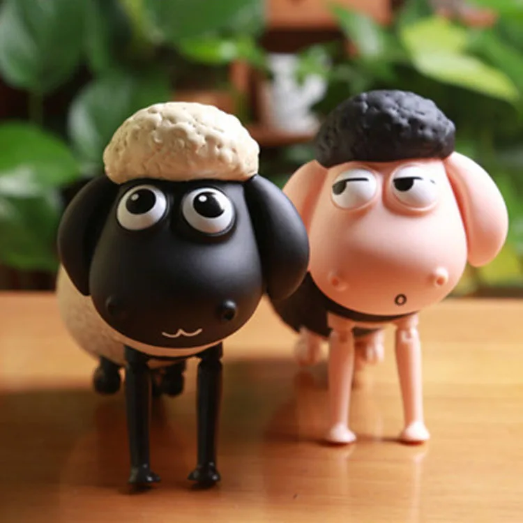 Cartoon Sheep Design Glass Water Bottle with Lids