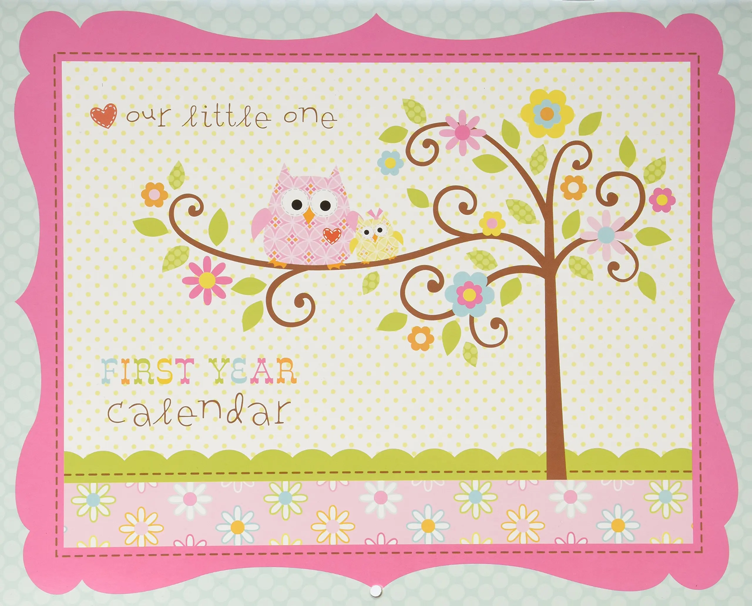 Baby girls Calendar. Baby girls Calendar Design. Calendar Design for Baby girl. 1 Year Sticker.