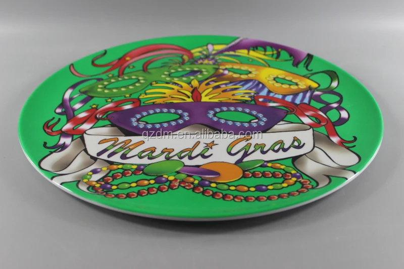 Big Plate Plastic Dinner Plate Mask Logo 35CM