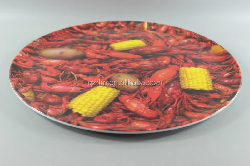 Melamine Round Plate Plastic Party Dishes Langouste print