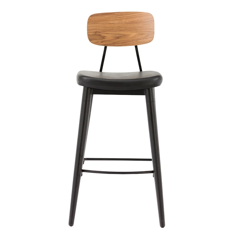 Indoor Retro Leisure Metal Bar Stools With Cushion And Backs - Buy ...