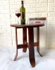 Rustic vintage wooden ski end table