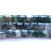 A Grade Natural Moss Agate Gorgeous Semi-precious Gemstone Two Hole Square Beads 10X10mm Wholesale