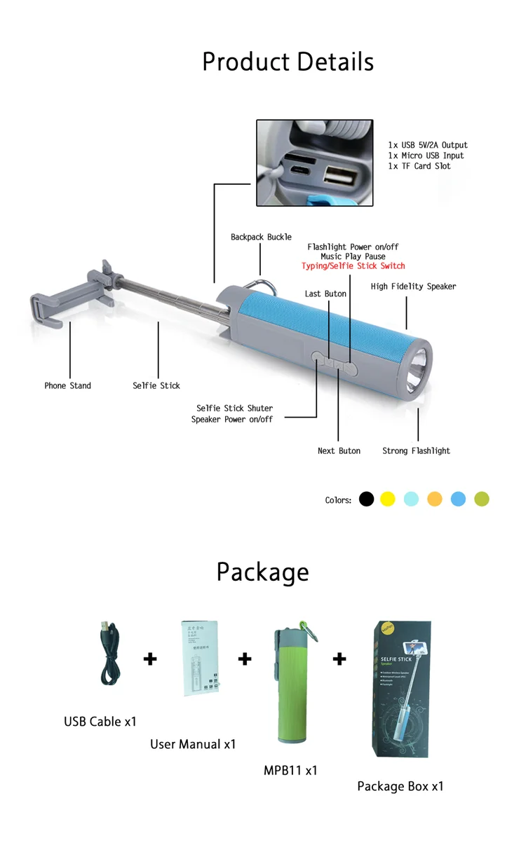 Bluetooth Camera Selfie Stick