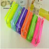 wholesale students stationary lovely simple candy colors transparent pencil bag