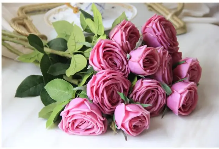 71 cm 3 heads roses Artificial Flower High-grade silk flowers Wedding home decoration a bouquet of rose flower