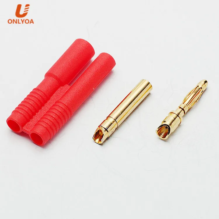 Hxt 2.0mm 2mm Gold Plated Bullet Plug Connectors For Rc Lipo Battery