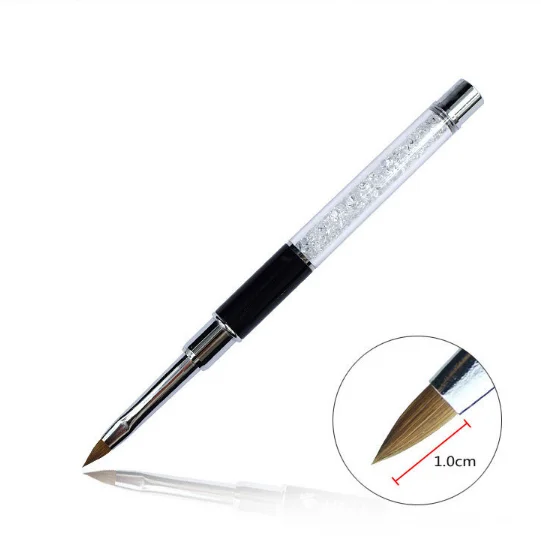 Bin Rhinestone Handle Nail Art Brush 100 Kolinsky Hair Acrylic Nail