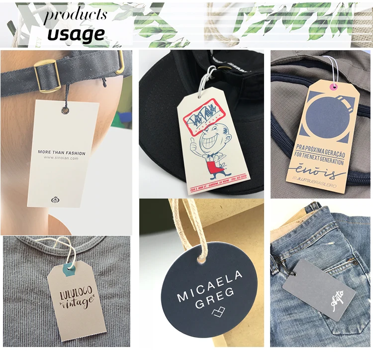 Art Paper Garment Accessories Apparel Label Hang Tags Matte White