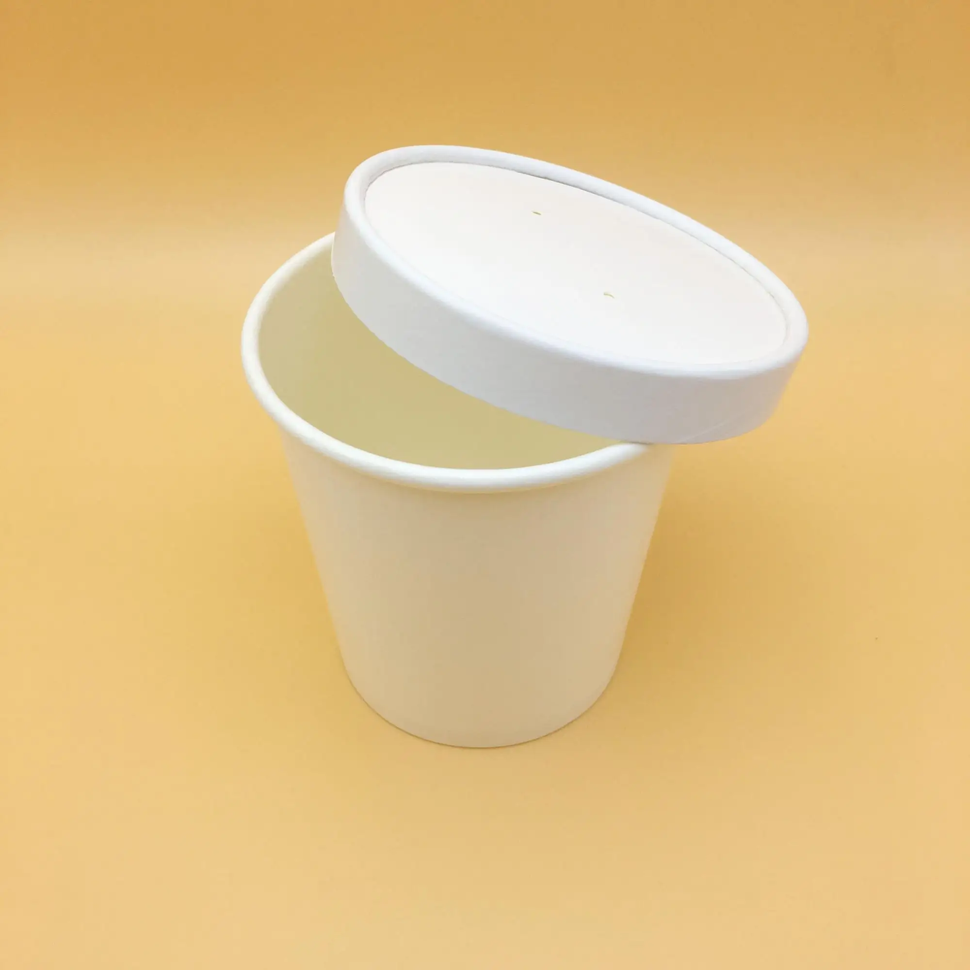 12 Oz 16oz Take Away Disposable White Soup Bowl Paper Soup Cup With Lid