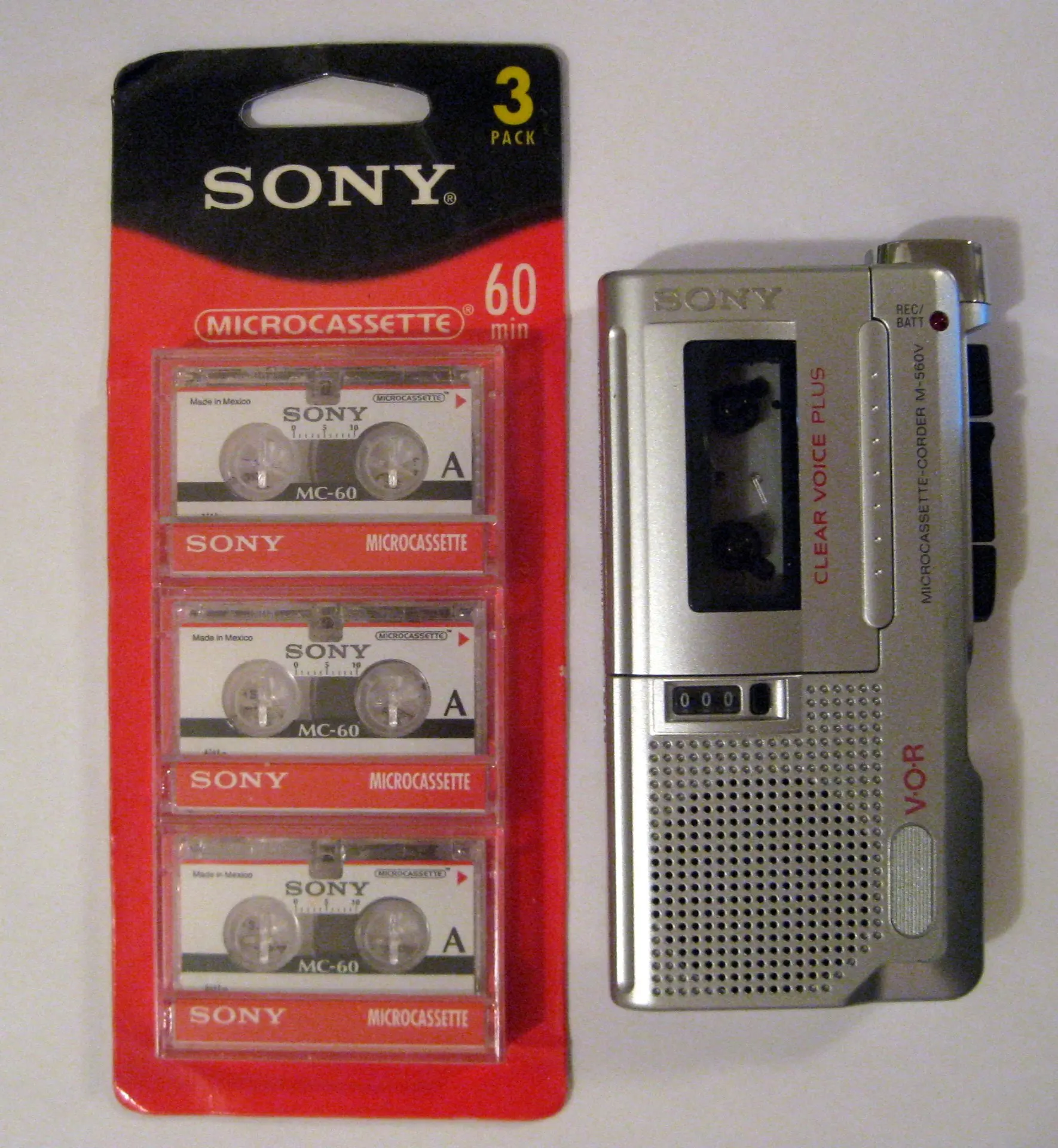 Get Quotations · SONY M-560v Microcassette Recorder w/ Sony Micro Cassettes  & Accessories