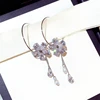 Kaimei hotseller 2018 bali silver jewelry AAA cubic zirconia flower earring diamond hoop earrings for women jewelry
