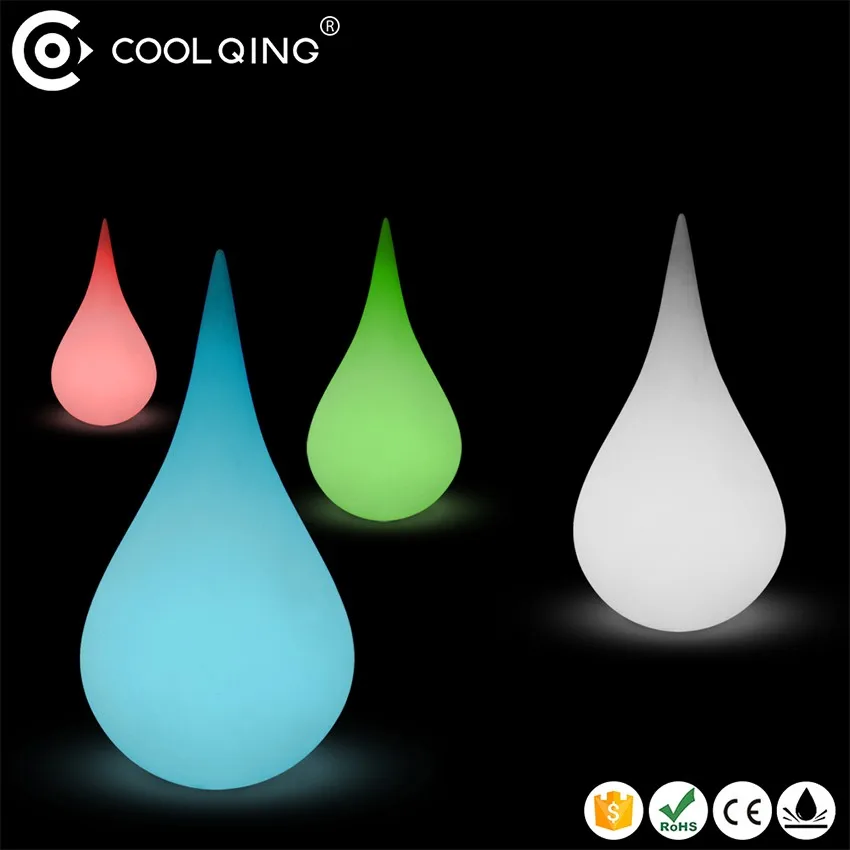 Round Water Drop Decorative Lamp Colorful Plastic Rechargeable