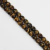 A grade natural tiger eye stone faceted round shape gemstone beads