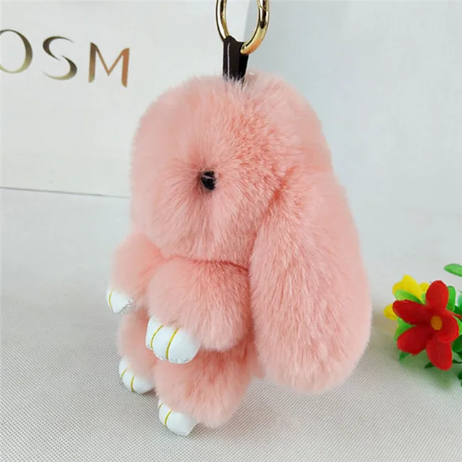 soft fluffy bunny keychain