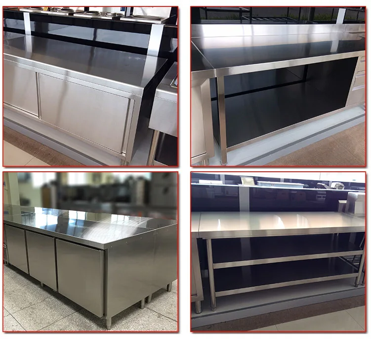 Customized Stainless Steel Kitchen Cupboard With Sliding Door For