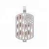 USA national flag dog tag pearl cage setting locket pendant 925 silver jewelry
