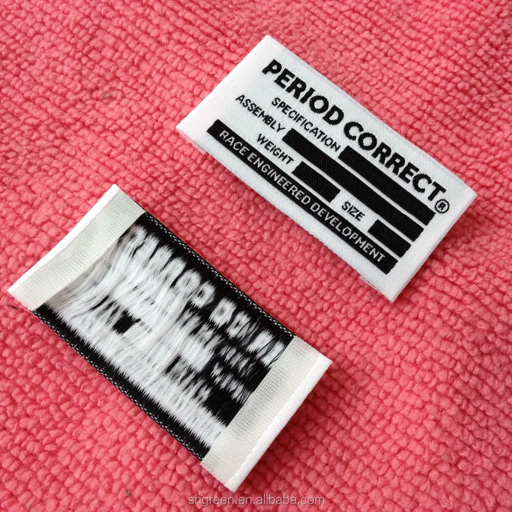 High Density Black Damask Woven Label,Straight Cut Clothing ...