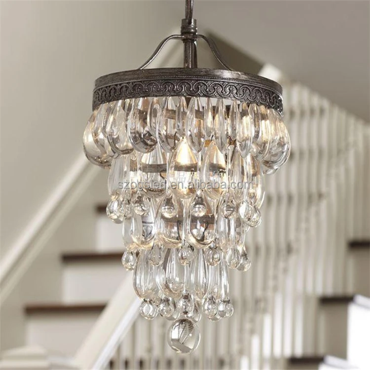 Vintage Modern Lighting Crystal Beads Hanging Pendant Lamp Parts