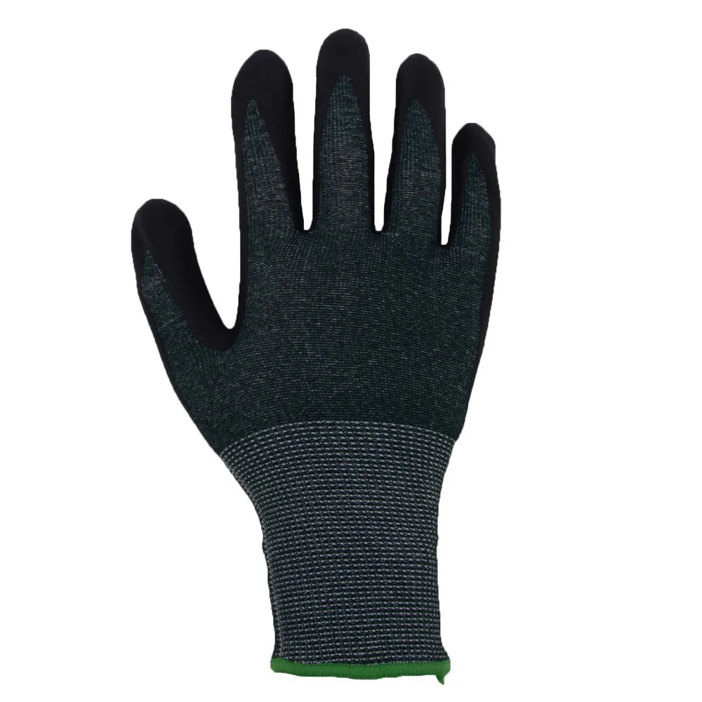Pri Dark Green Steel Liner Gloves Dipping Pvc Dotted Palm Great Grip,18 Gauge Nitrile Dipping