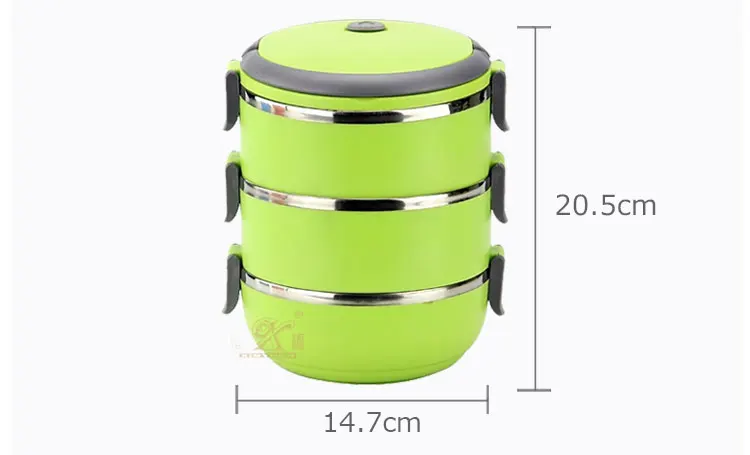High quality food grade lunch box stainless steel lunch box with 3 compartment bento lunch box