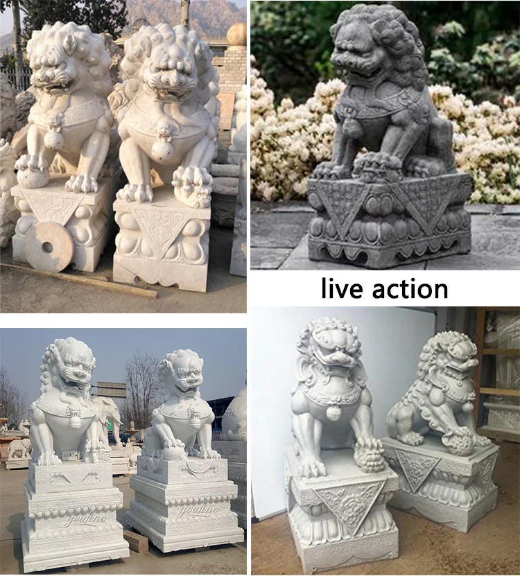 white foo dog statues