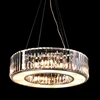 High Quality Restaurant Round Interior Lamps Home Decor Crystal Glass Ring LED Cage Chandelier Pendant lamp