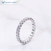 Tianyu Customized 14k/18k White Gold shared prong setting small size moissanite wedding ring for woman