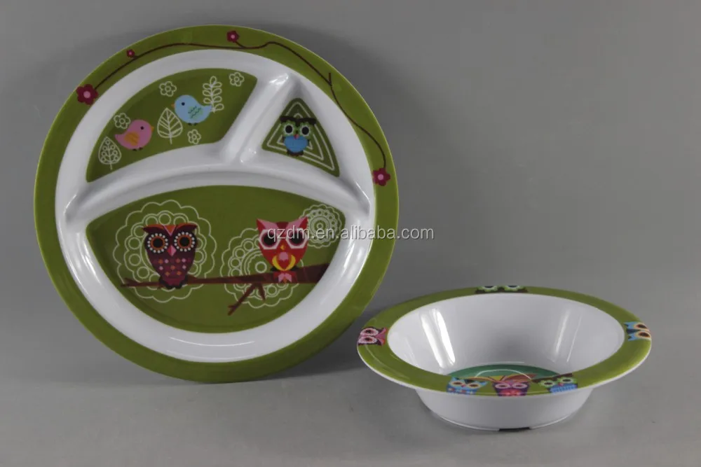 2pcs Melamine plate and bowl set for Kid's