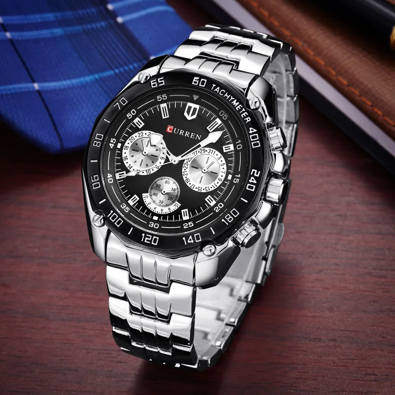 Curren 8077 Men Quartz Watch Fashion Stainless Steel Luxury Brand ...