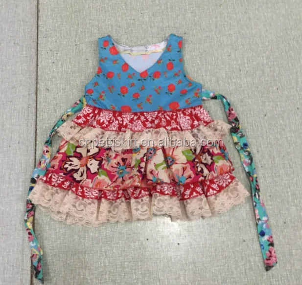 2016 Fashion Boutique Colorful Cotton Striped Dress Adorable Child