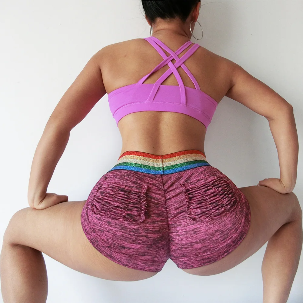 Sexy Women Yoga Shorts Push Up Gym 
