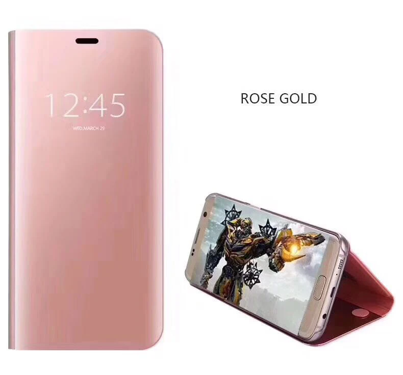 Luxury Mirror View Flip Phone Case Pu Leather Case With Stand For Samsung Galaxy Note 9