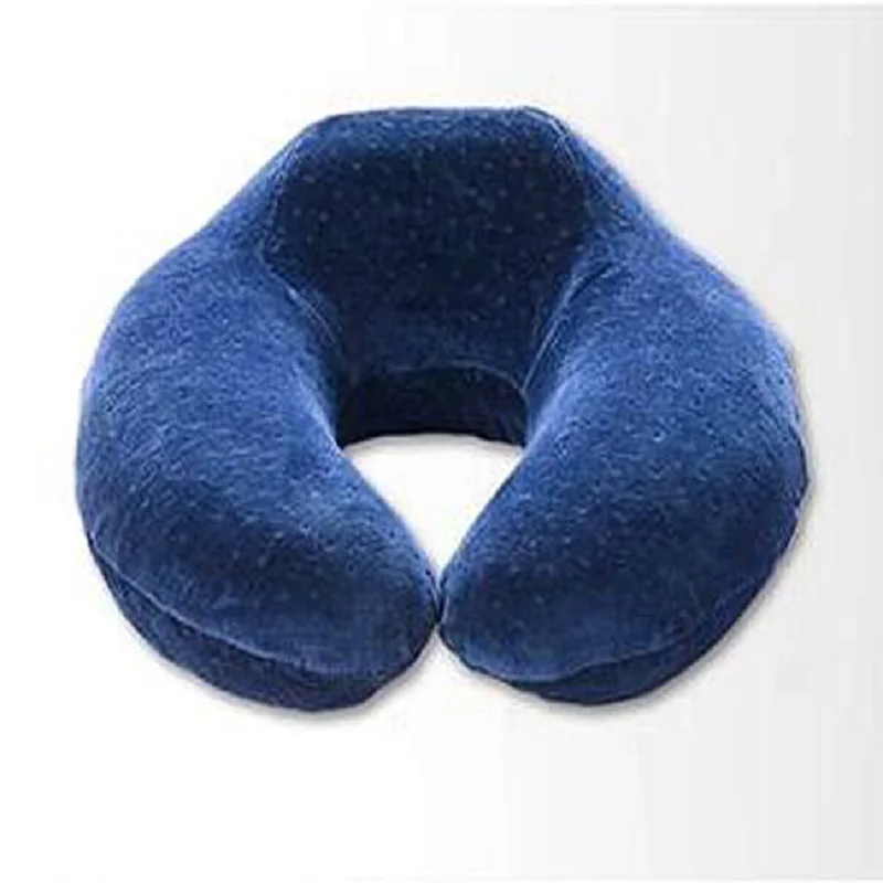 Velvet Fabric Memory Cotton U Shape Pillow Breathable Soft Neck Travel