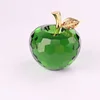 Wholesale manufacture 80mm Green Crystal Apple For Christmas Gifts,Crystal apple wedding favor