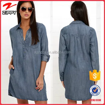 2016 New Design Women Shirt Dress Long Sleeve Denim For 2016 New Design Women Shirt Dress Long Sleeve Denim For Casual Wear