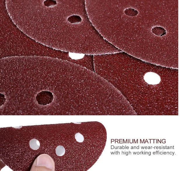 Sanding Discs,5 Inch Hook And Loop Round Sandpaper Discs,Dustless 8 Hole Sand Paper Buy