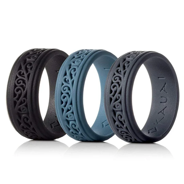 2019 جديد مختلف الألوان والأحجام مخصص سيليكون خواتم الزفاف