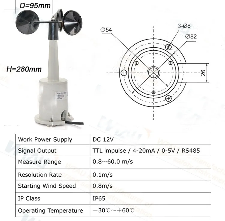WTF-B200 Wind speed and direction Anemometer